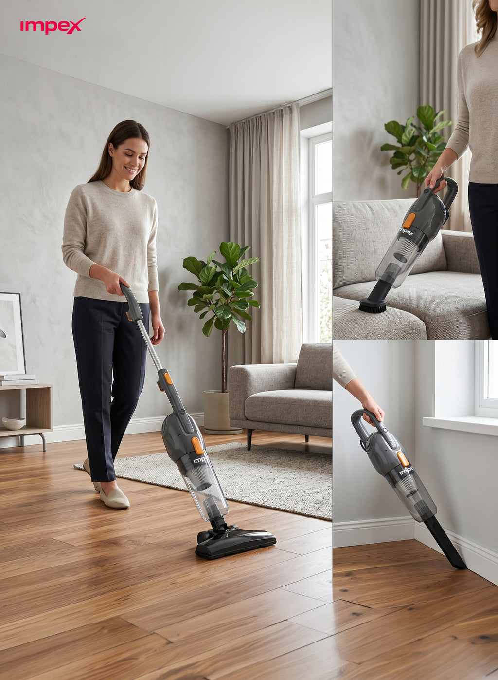 Impex VC4702 – 800W Ultralight 3-in-1 Stick Vacuum Cleaner