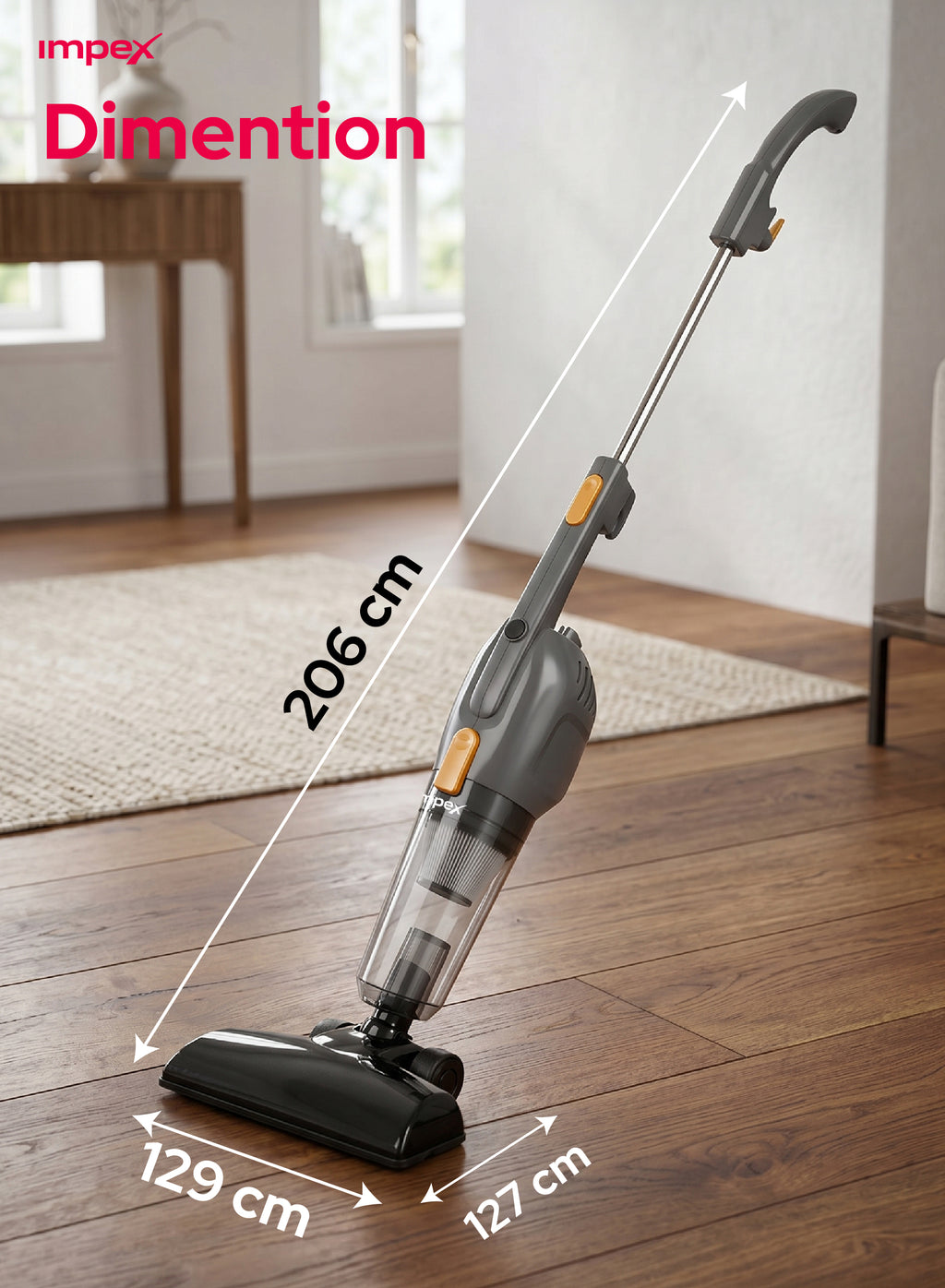 Impex VC4702 – 800W Ultralight 3-in-1 Stick Vacuum Cleaner