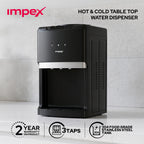 Impex WD3903C - موزع مياه مكتبي بـ3 حنفيات مع تبريد بالضاغط وخزانة