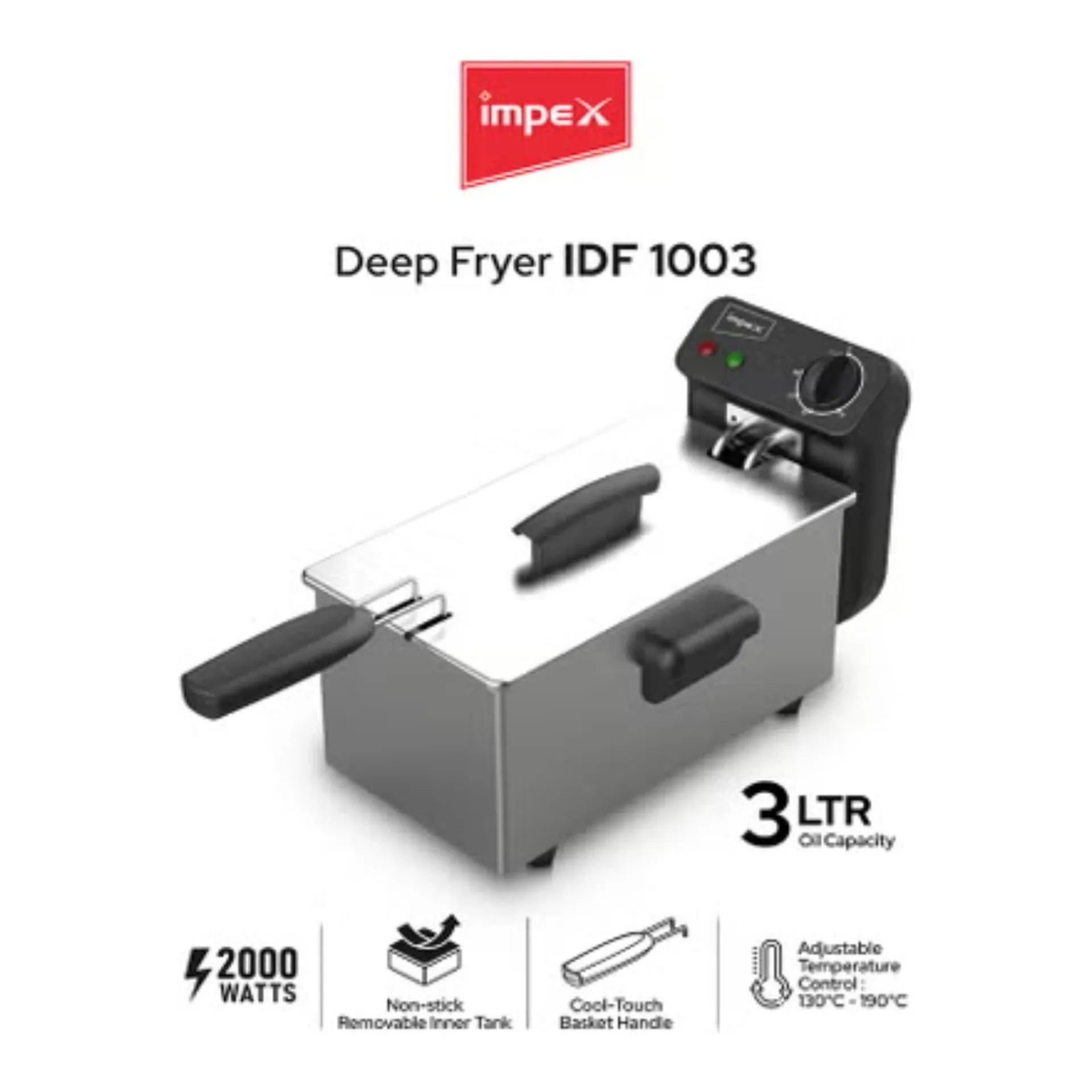 Impex 3L Deep Fryer (IDF-1003)