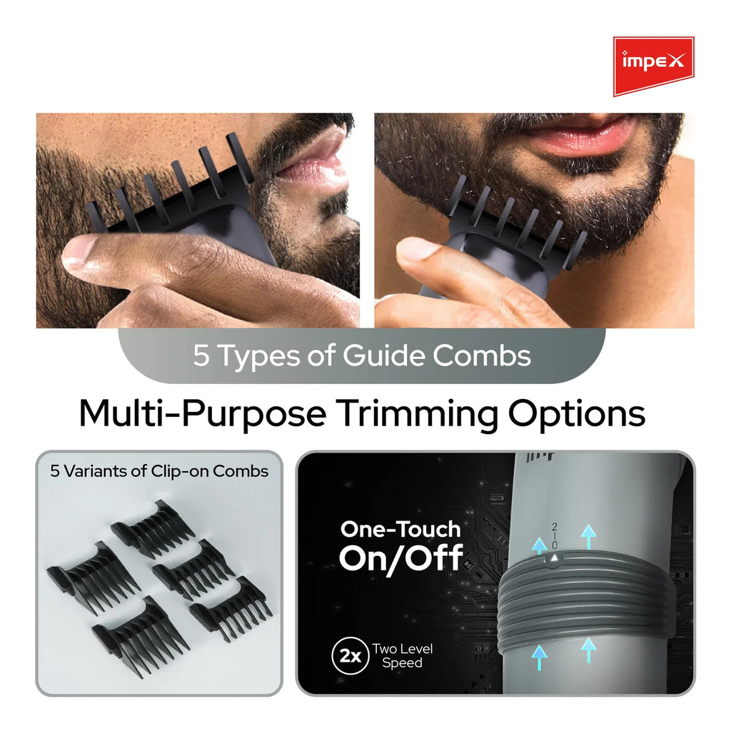 Impex IHC5 – Professional Cordless Hair Trimmer with Charging Stand