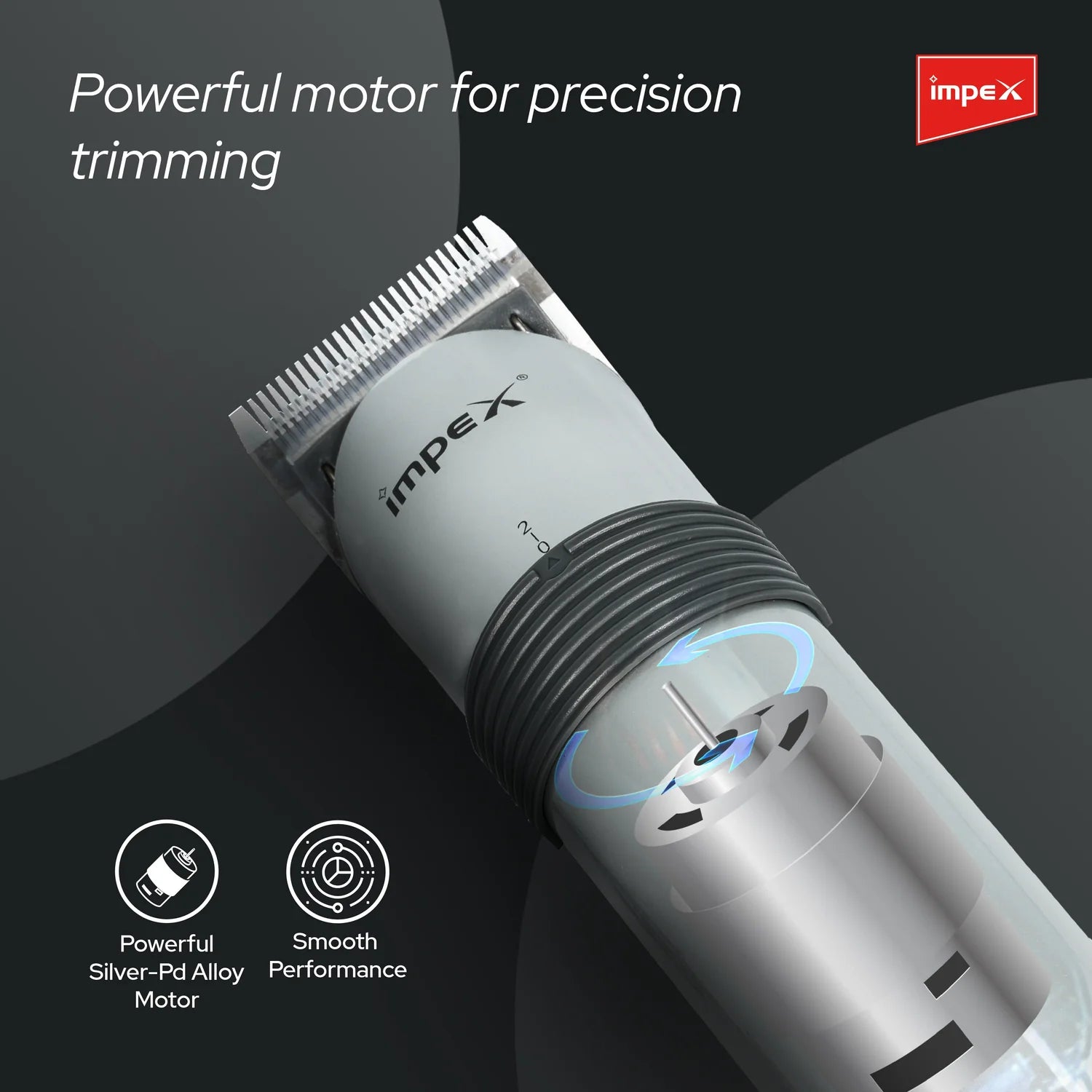 Impex IHC5 – Professional Cordless Hair Trimmer with Charging Stand