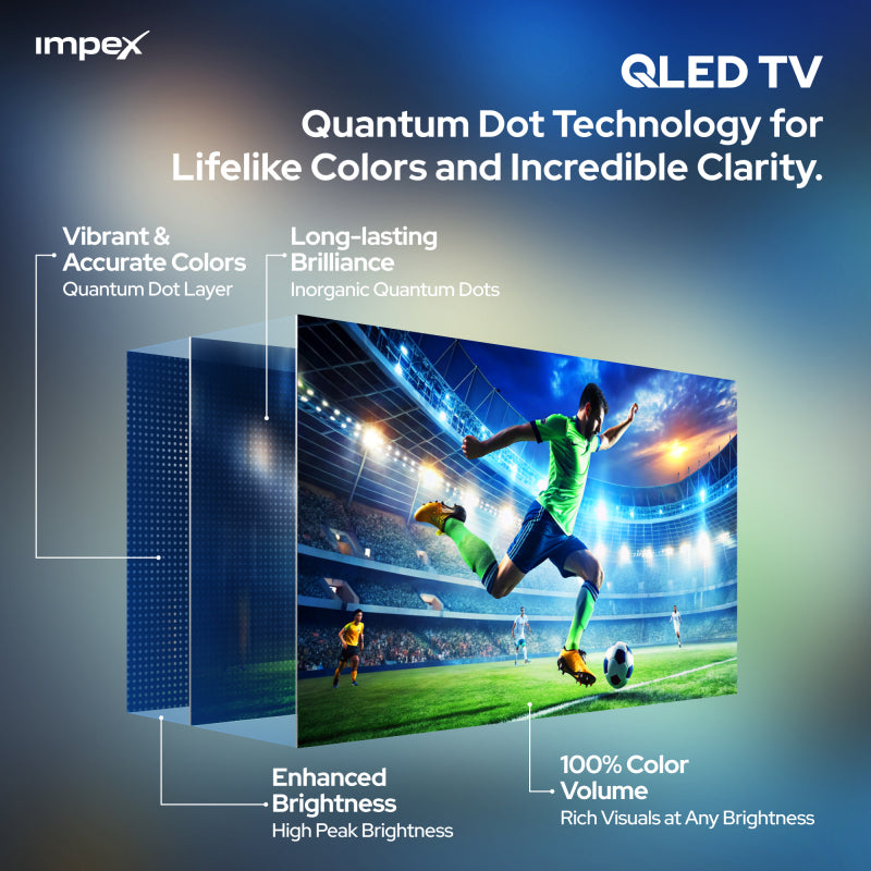تلفزيون Impex Wios50Q – 50 بوصة QLED ذكي 4K مع نظام تشغيل Whale ومساعد صوتي ChatGPT بالذكاء الاصطناعي